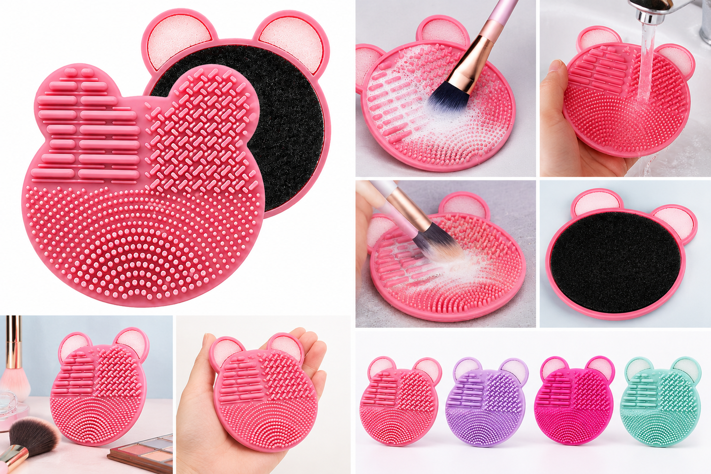 Makeup brush cleaning box