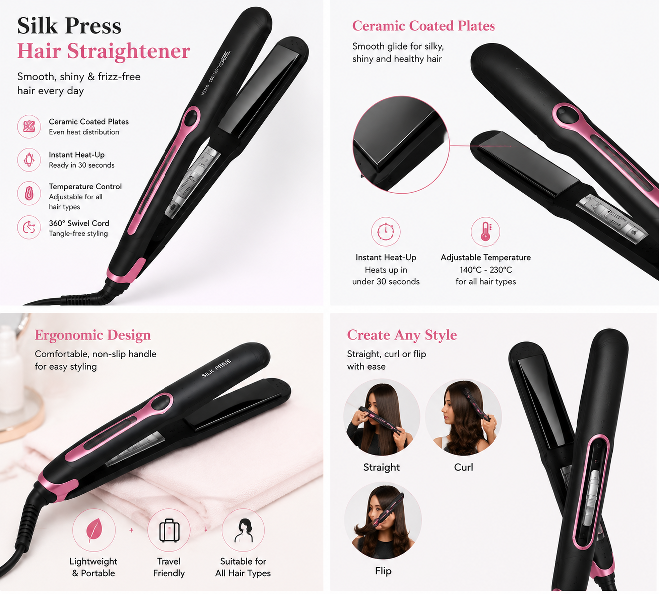 Silk Press Hair Straightener