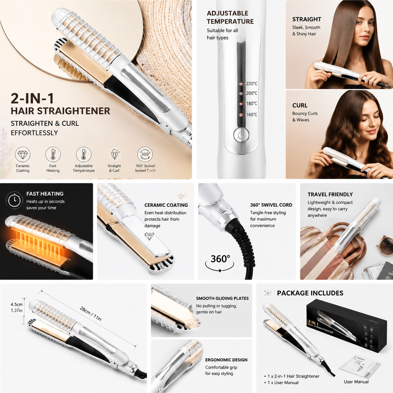 2-in-1 Hair Straightener