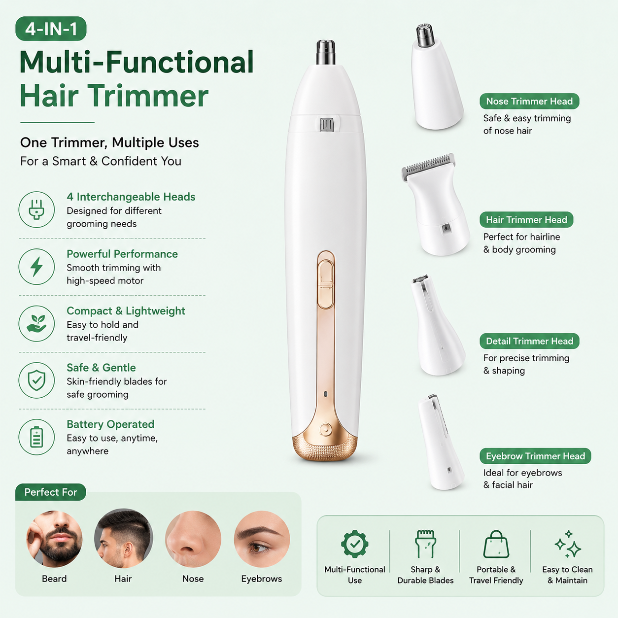 4-in-1 Multi-Functional Hair Trimmer