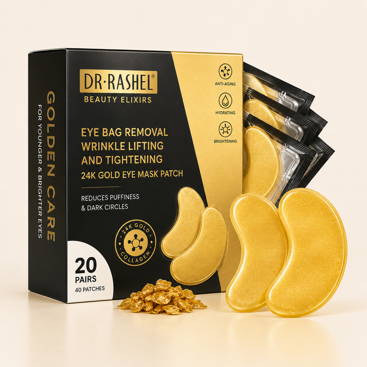 Eye Bag Removal Wrinkle Lifting And Tightening 24K Gold Eye Mask Patch
