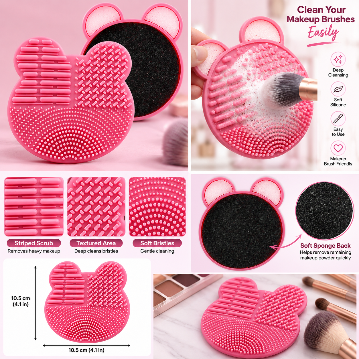 Makeup brush cleaning box