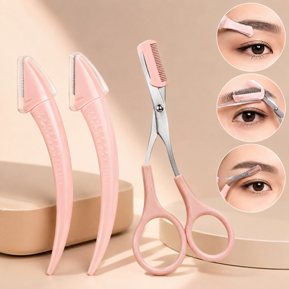 Eyebrow Trimming Knife With Comb Curved Moon Small Beauty Supplies Gadgets