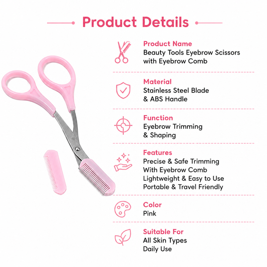 Beauty tools eyebrow scissors with eyebrow comb