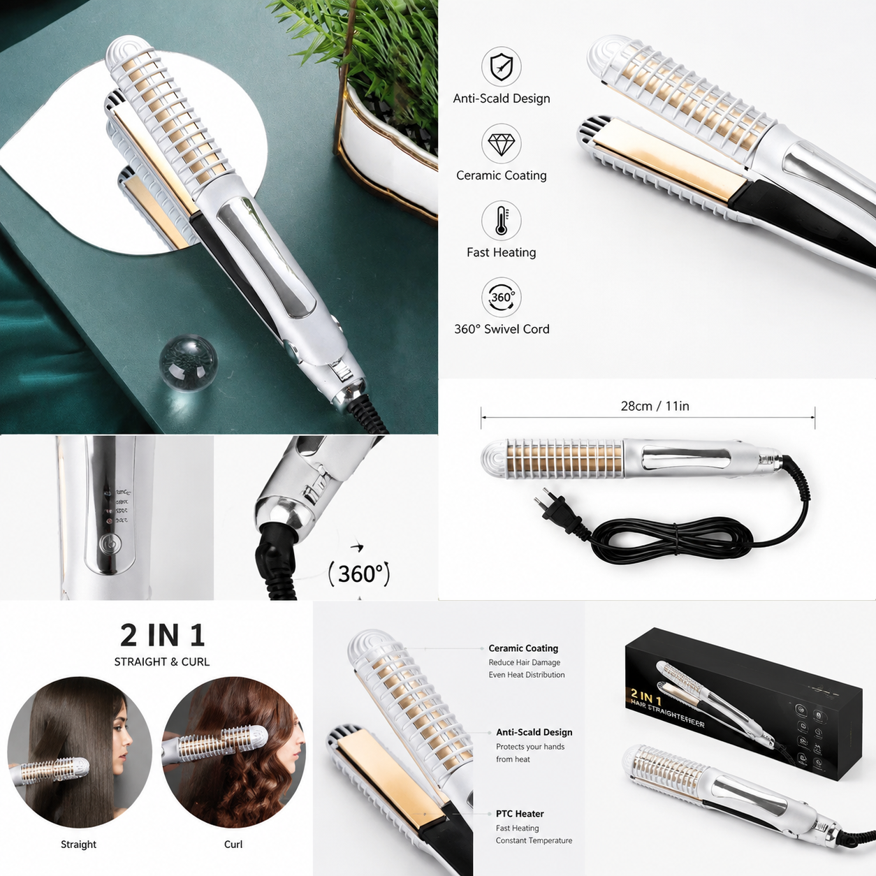 2-in-1 Hair Straightener