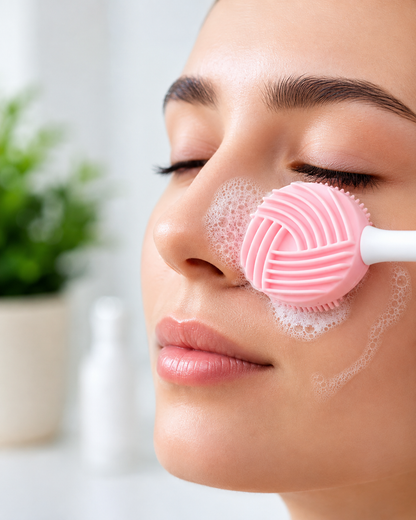 Sweet Beauty - 3-in-1 Silicone Gel Face Cleaning Makeup Puff Set