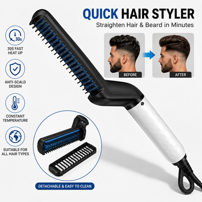 Men’s Quick Beard Straightening & Styling Comb