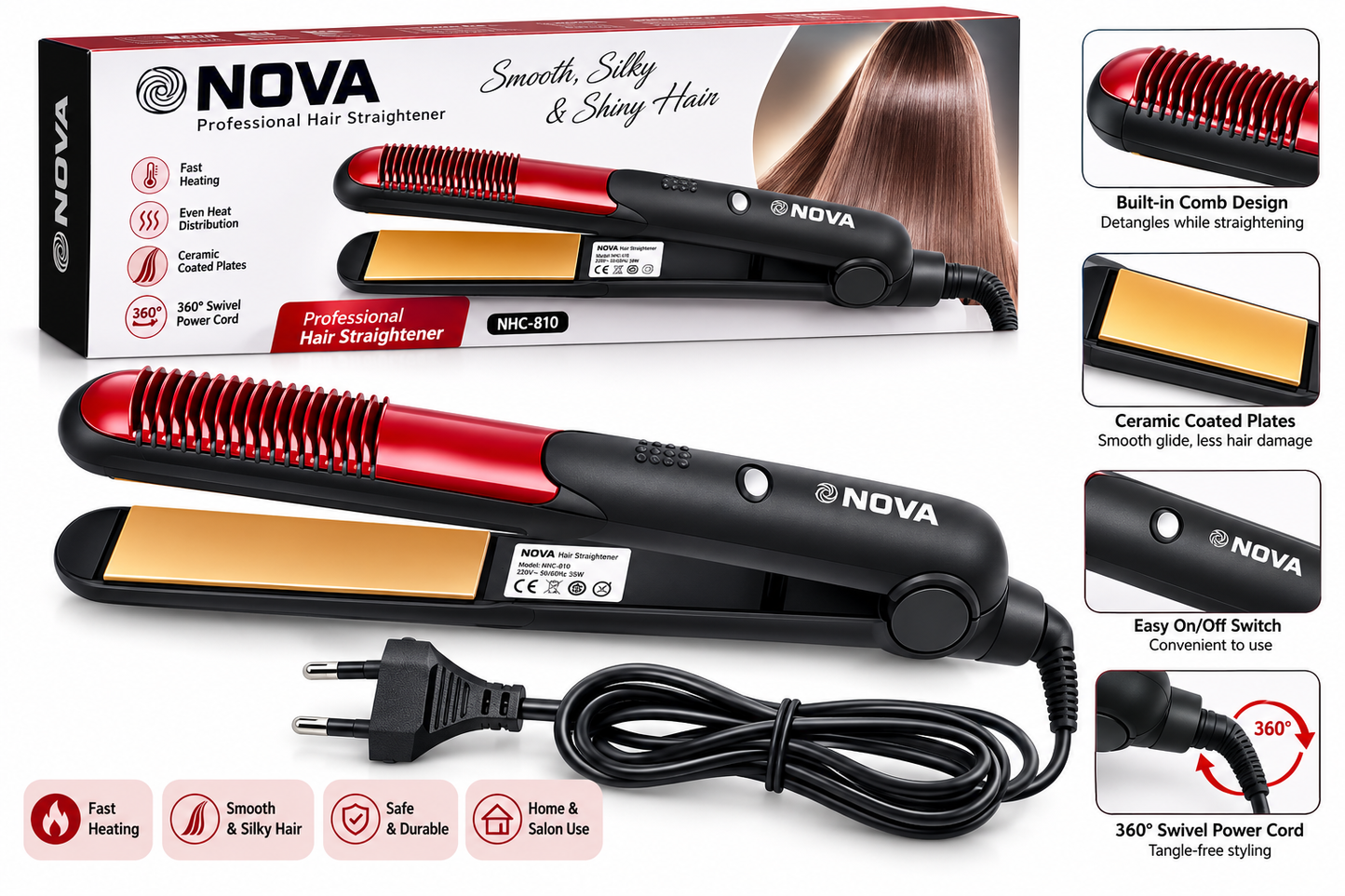 Hair Straightening & Curling Iron