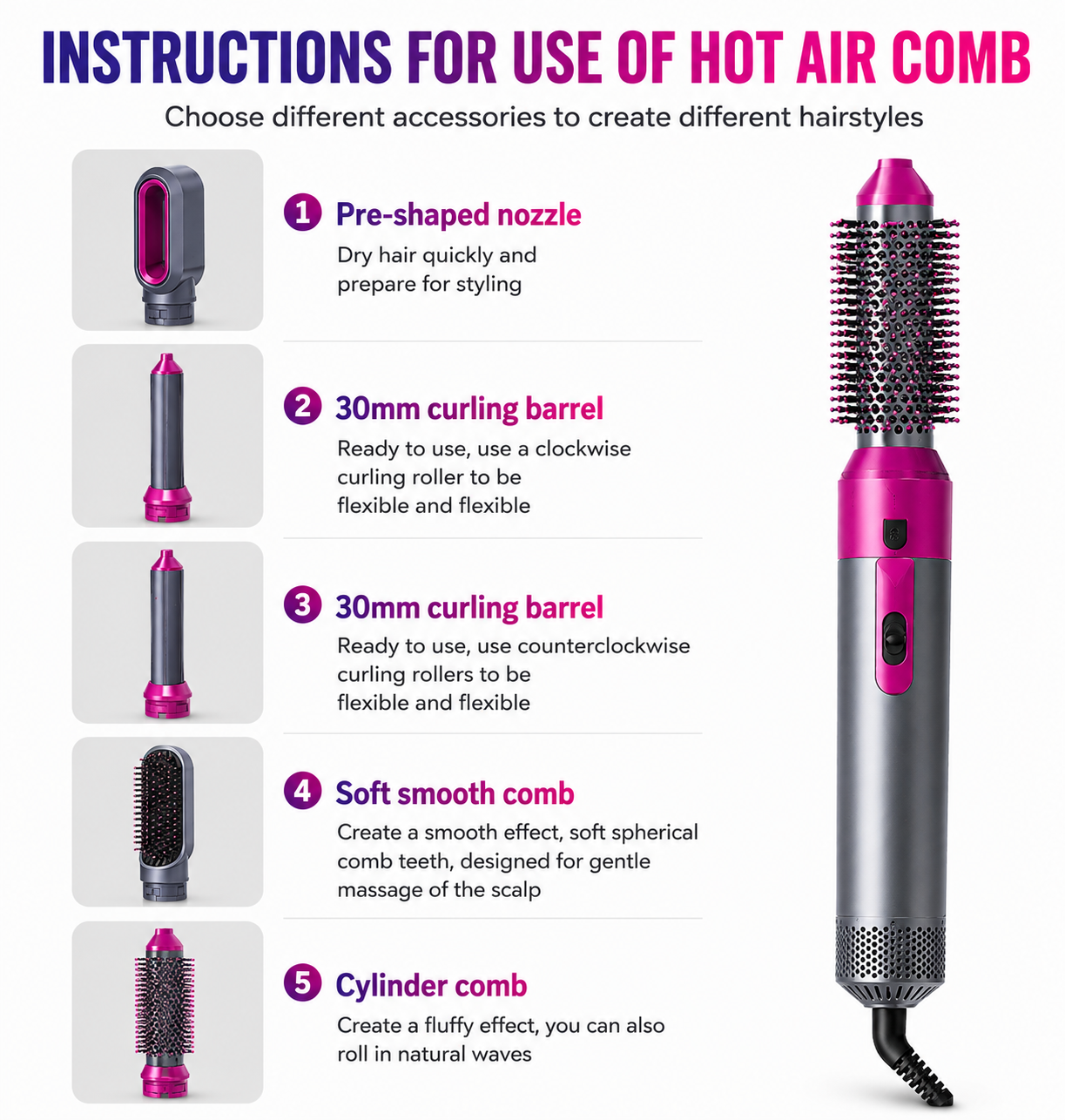 5-in-1 Hair Dryer & Styling Brush