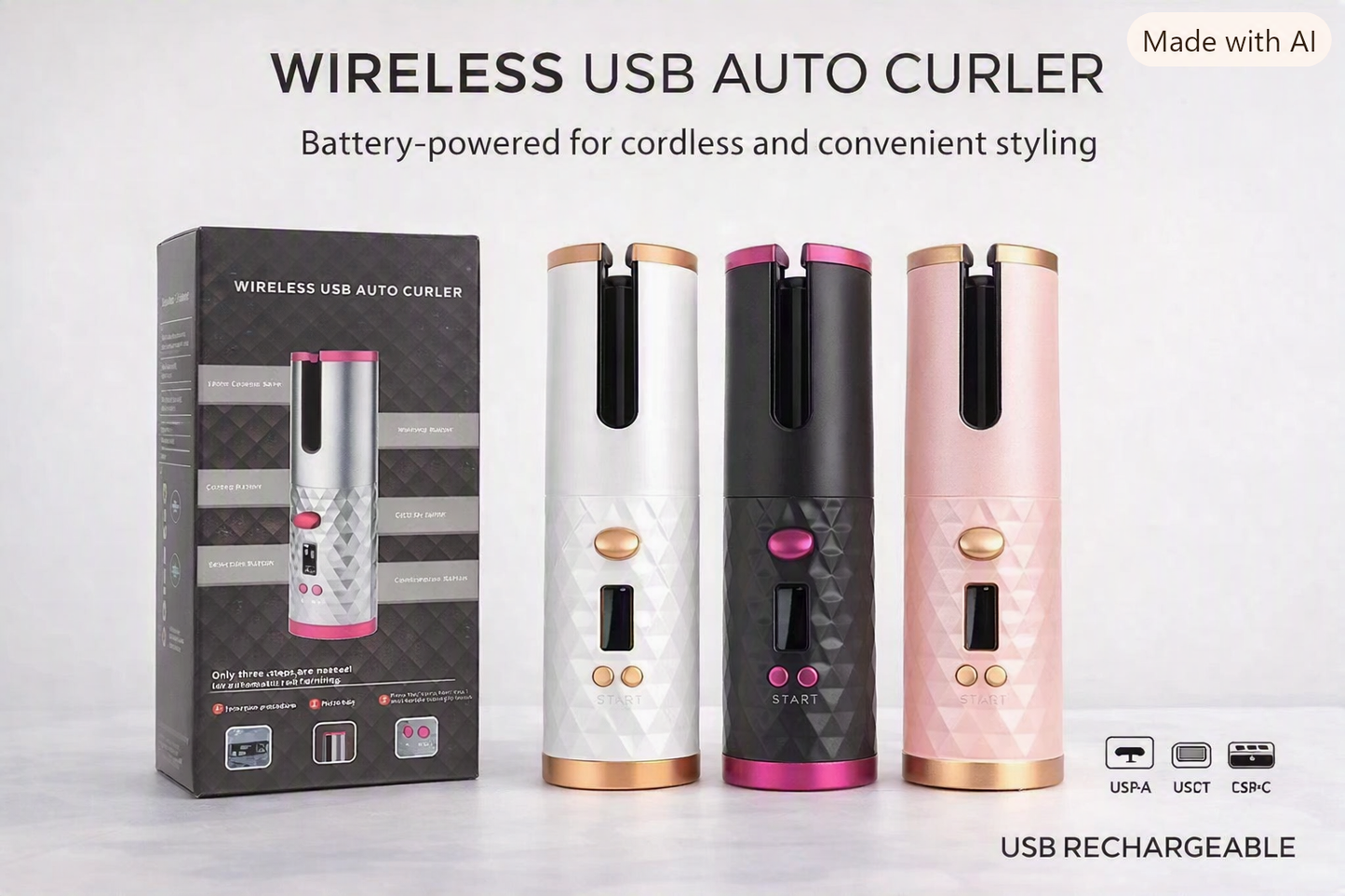USB Rechargeable Mini Hair Curler