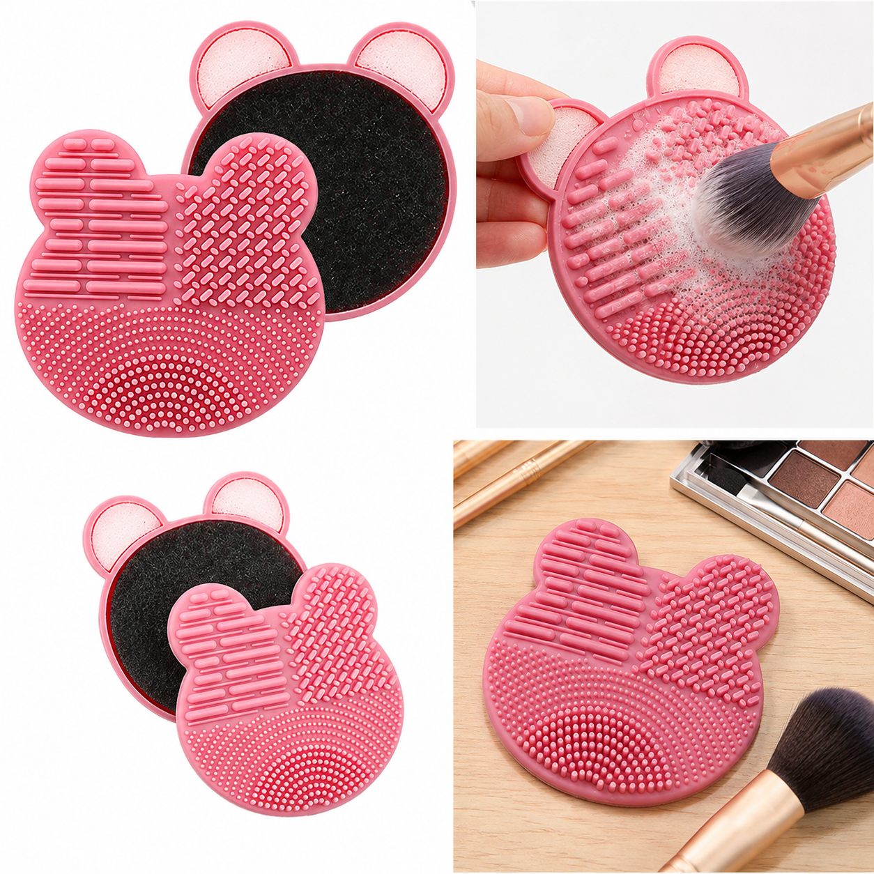 Makeup brush cleaning box