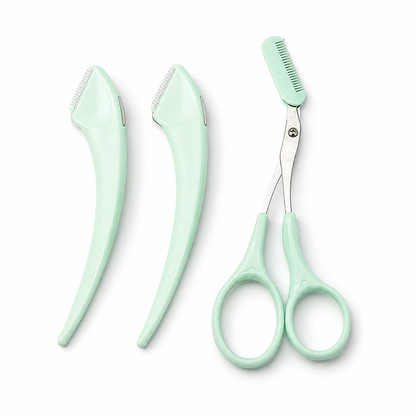 Eyebrow Trimming Knife With Comb Curved Moon Small Beauty Supplies Gadgets