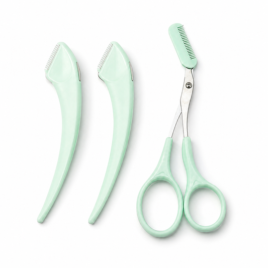 Eyebrow Trimming Knife With Comb Curved Moon Small Beauty Supplies Gadgets